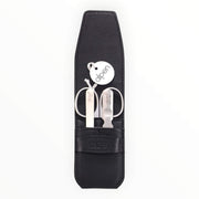 Manicure Set no. 6871, 3 pieces, Black Leather Case