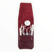 Manicure Set no. 6874, 5 pieces, Bordeaux Leather Case