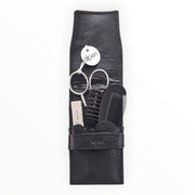 Grooming Set no. 6893, 3 pieces, Black Leather Case