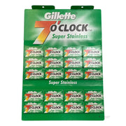 7 O'Clock Super Stainless DE-Barber Blades, Green, 1 Bar, 20x5 pcs (100 pcs)