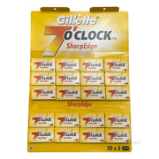 7 O'Clock SharpEdge DE-Barber Blades, Yellow, 1 Bar, 20x5 pcs (100 pcs.)