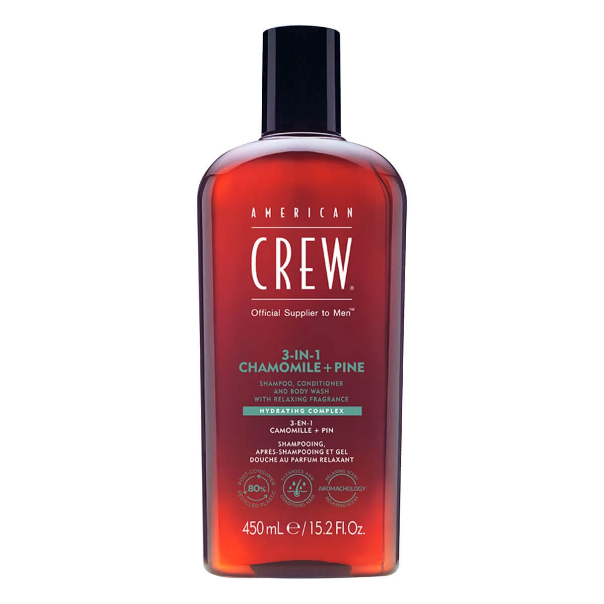 3-in-1 Chamomile + Pine Hair & Body Shampoo, 450 ml.