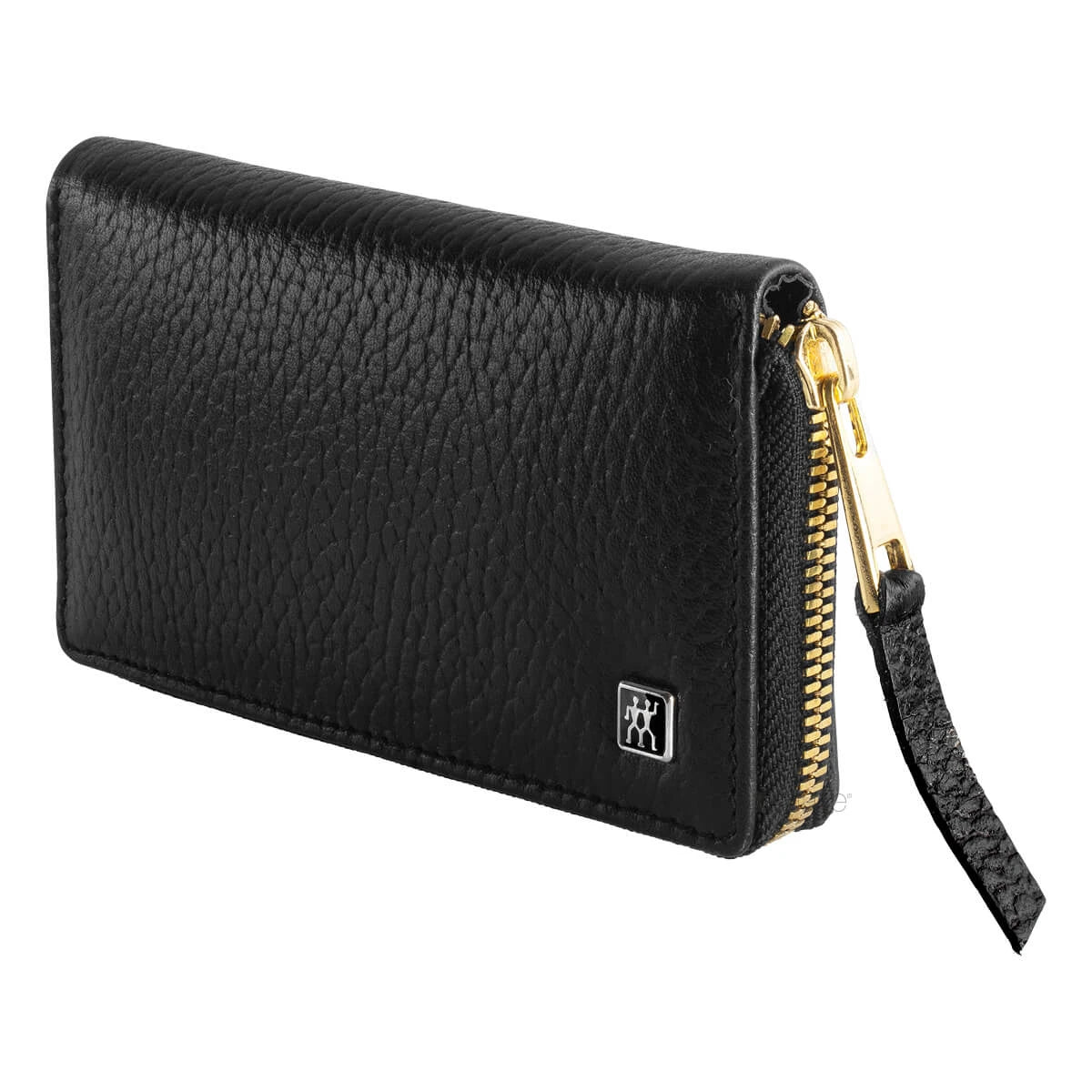 Manicure set, 3 pieces, Gold, Black Leather