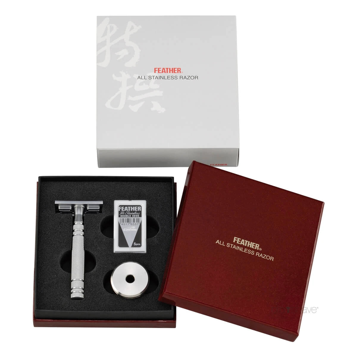 Luxury DE razor with stand, Stainless steel