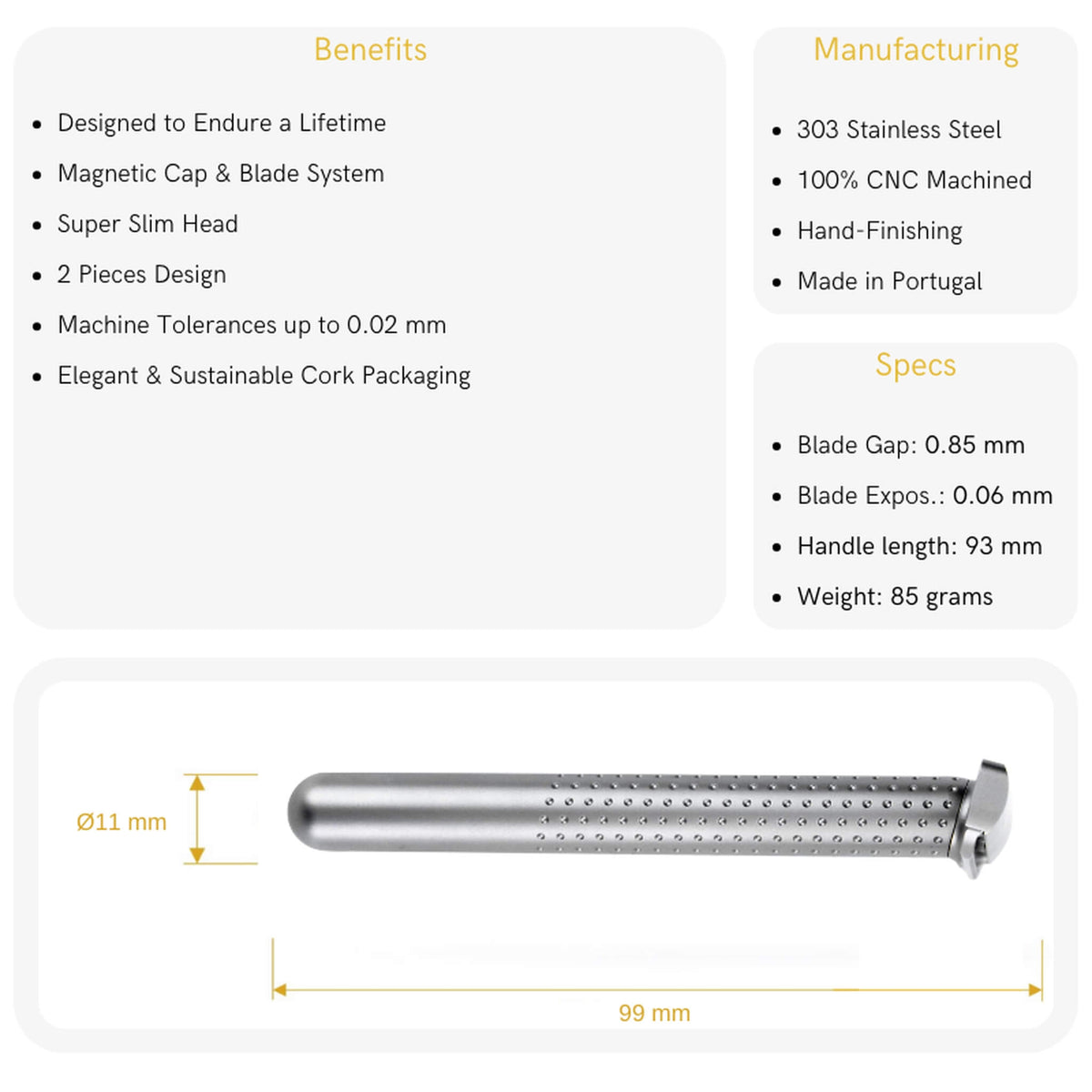 Amakuni Single-Edge Razor, Titanium
