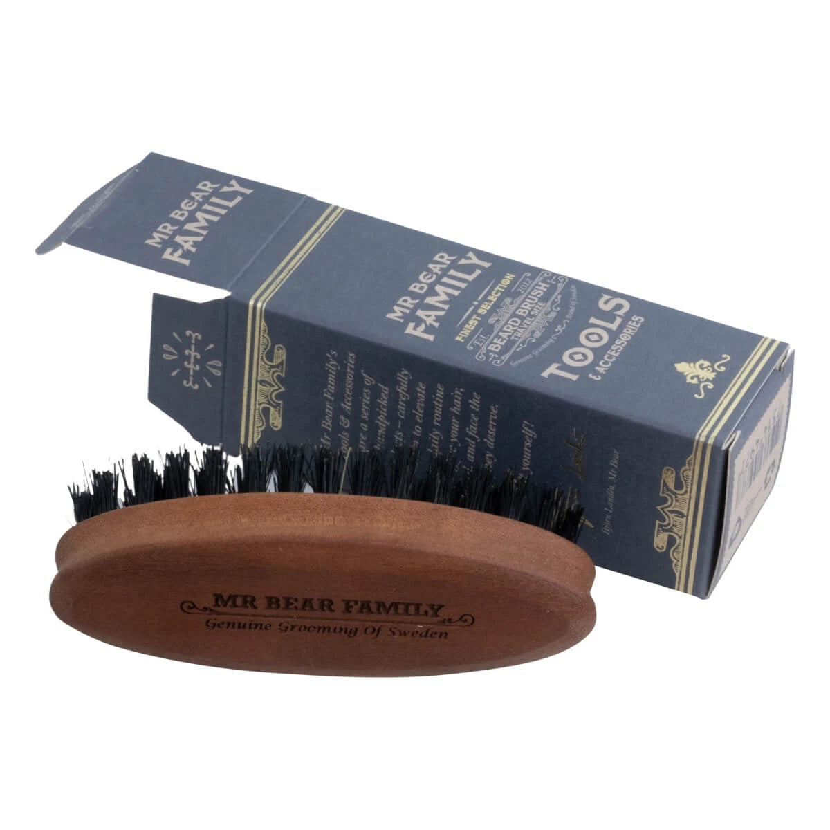 Travel size beard brush, Pear wood