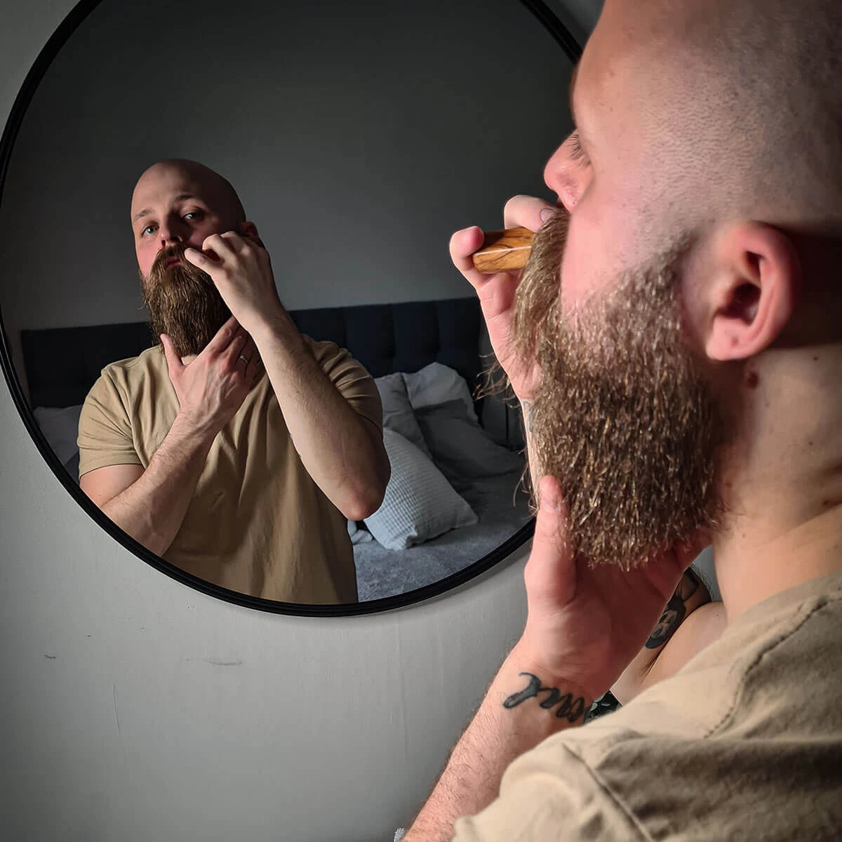 Beard brush, Olive wood