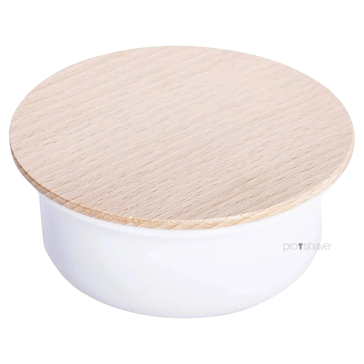 Limoges Porcelain bowl with shaving soap and lid in light beech