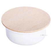 Limoges Porcelain bowl with shaving soap and lid in light beech