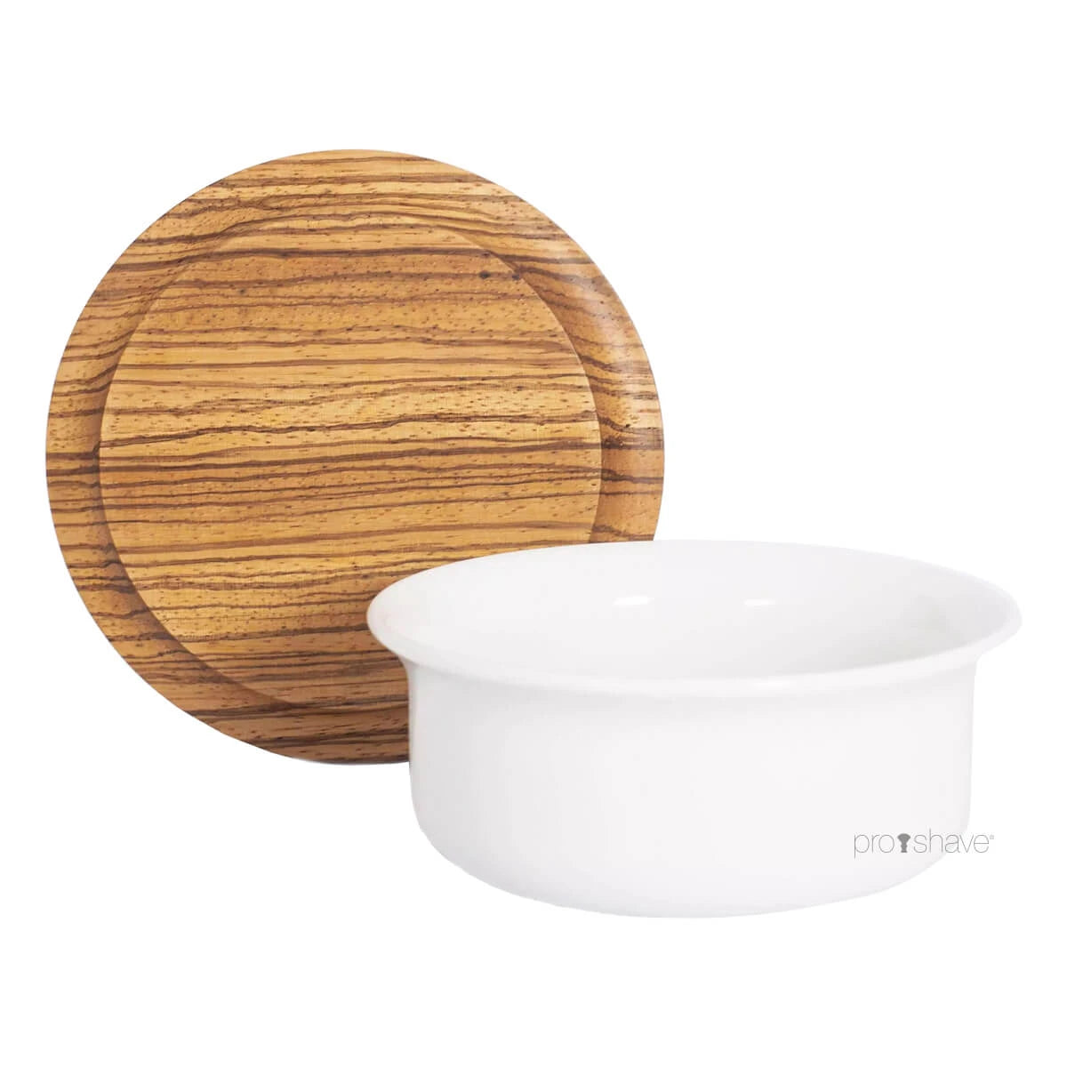 Limoges Porcelain bowl with shaving soap and lid in zebrano