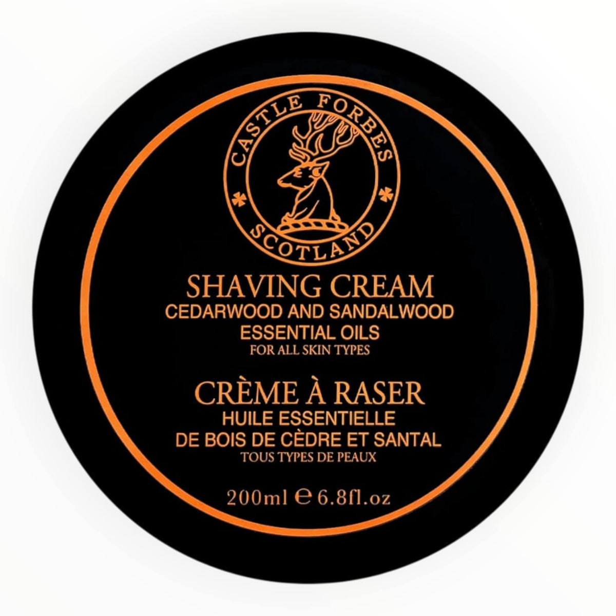 Shaving Cream, Cedarwood & Sandalwood Oils, 200 ml.