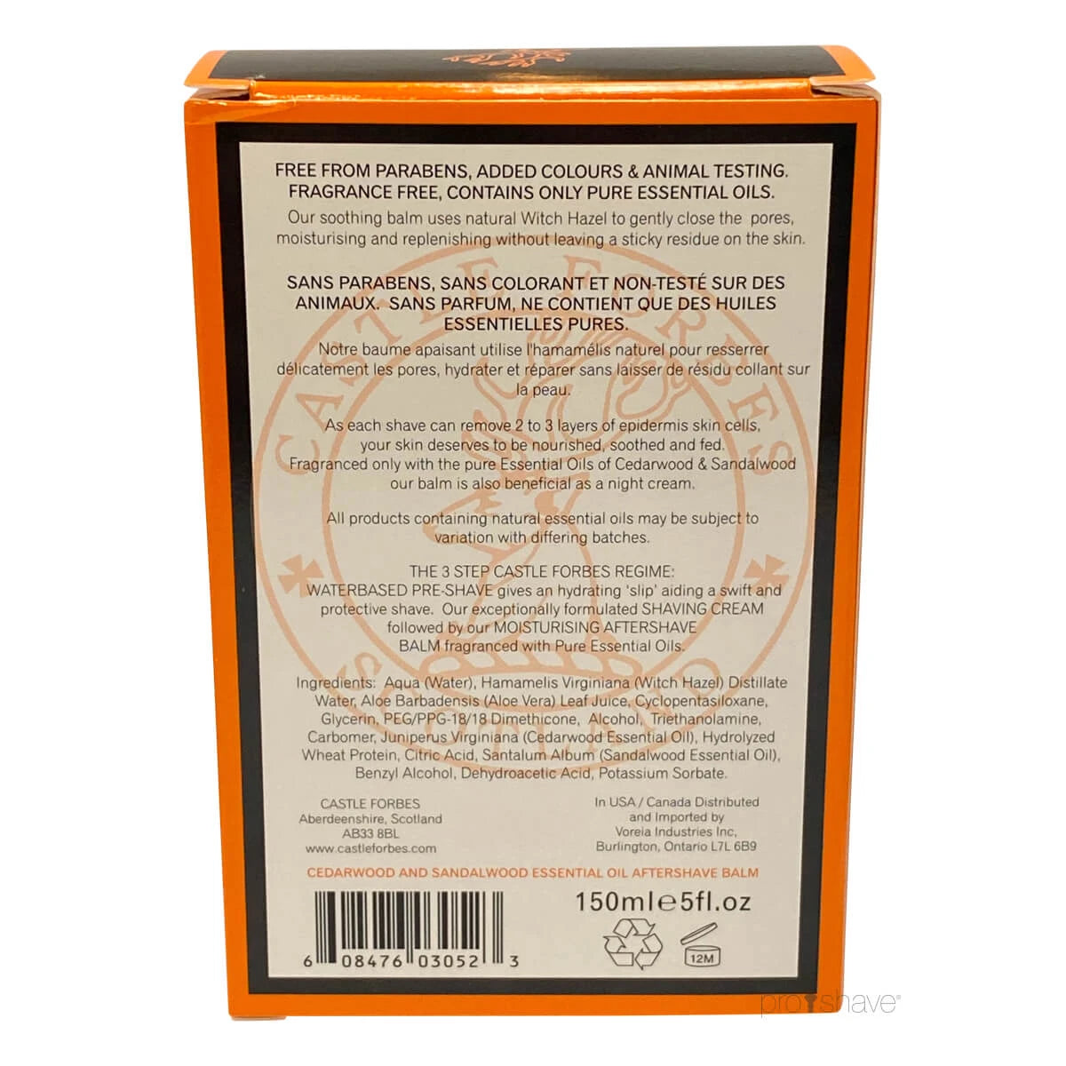 Aftershave Balm, Cedarwood & Sandalwood Oil, 150 ml.