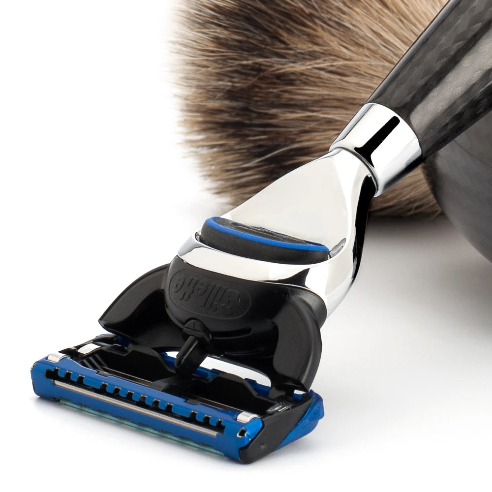 Edition No. 1, Shaving kit with Shaver, Shaving brush and Holder for Shaver, Carbon