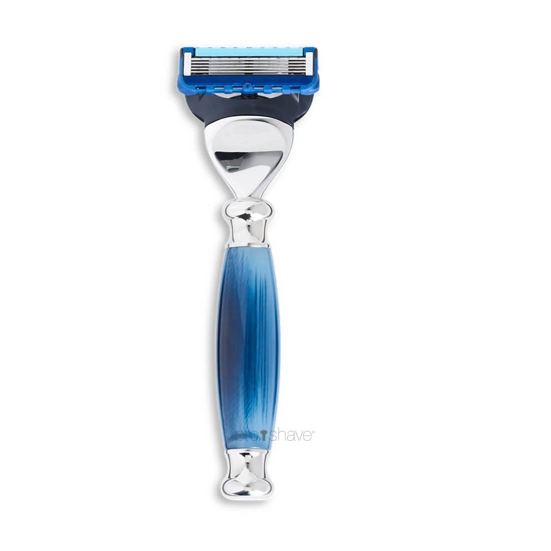 Shaving kit with Fusion Shaver, Badger brush and holder, Edwardian, Faux Blue Opal