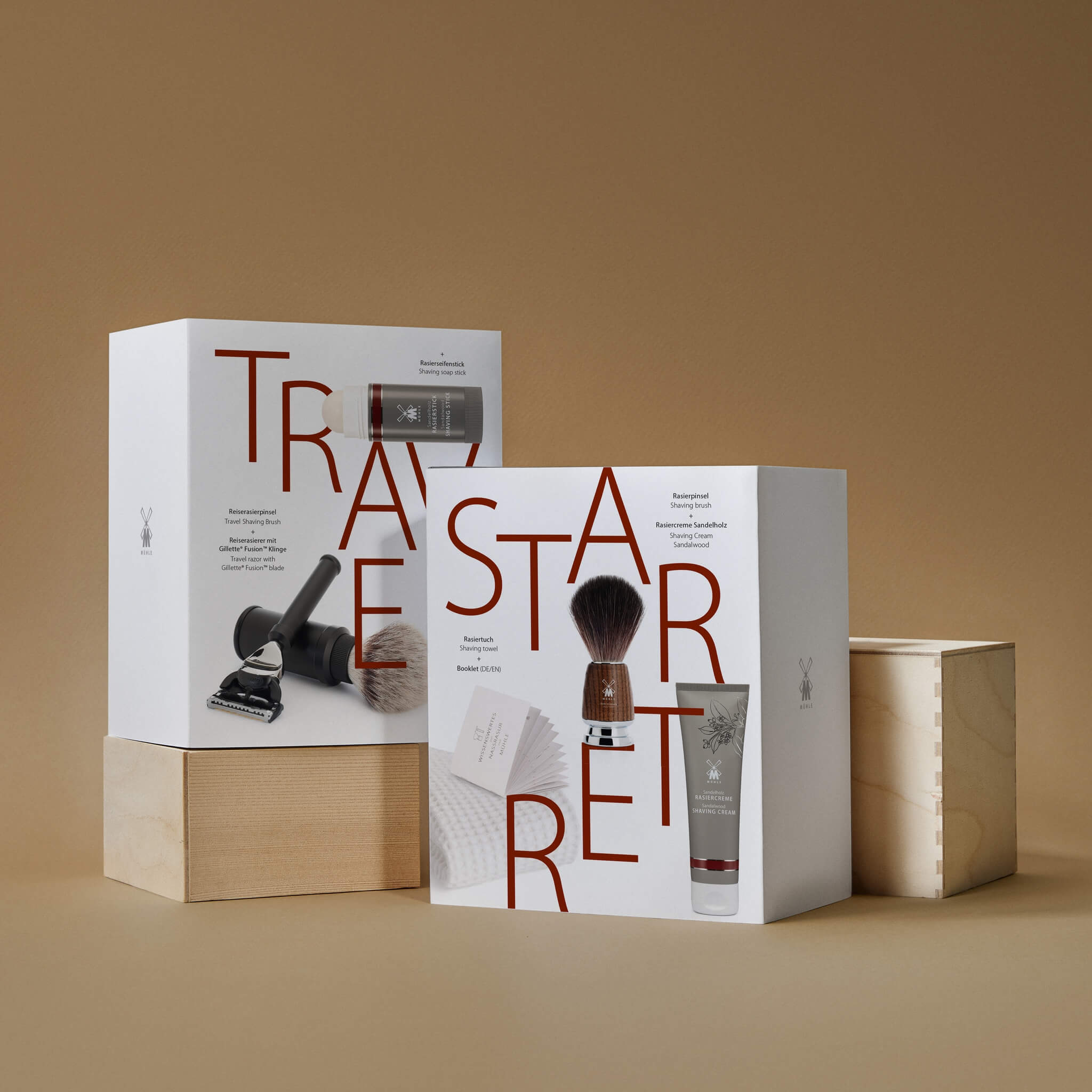 Gift Sets with Travel Brush, Travel Scraper and Shave Stick, Travel