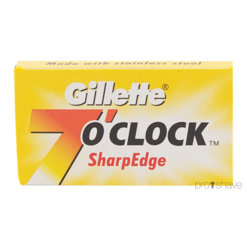 7 O'Clock SharpEdge DE-Barber Blades, Yellow, 1 Bar, 20x5 pcs (100 pcs.)
