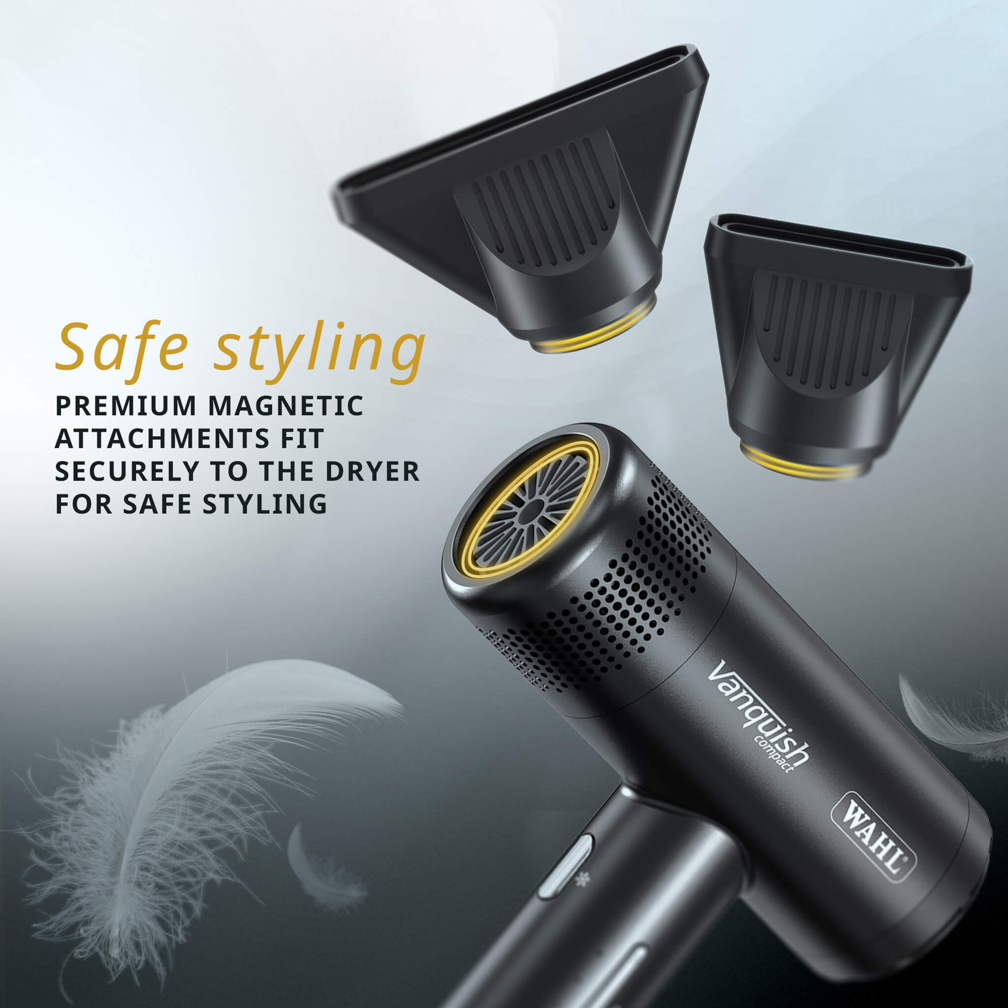 Vanquish Hair Dryer, Compact, 1600W, Black