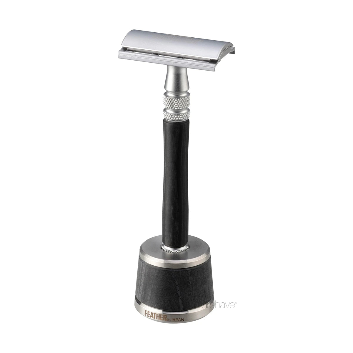 Bayc Razor B DE razor with stainless steel and wood base from Feather – Proshave