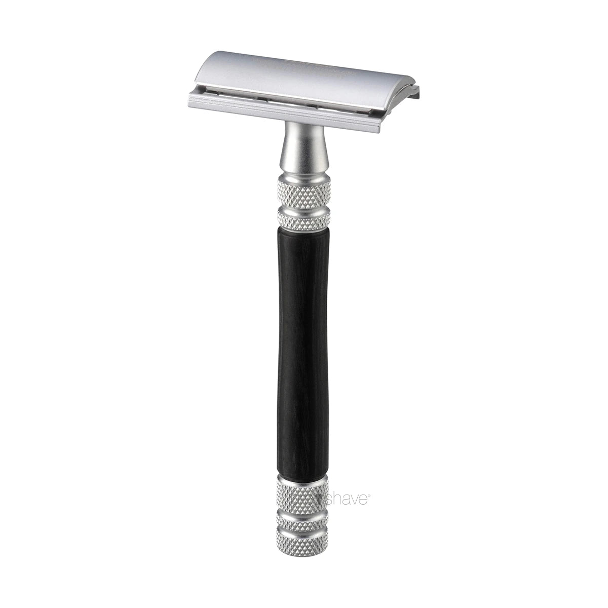 Stainless De Razor DE razor with stainless steel and wood base from Feather – Proshave