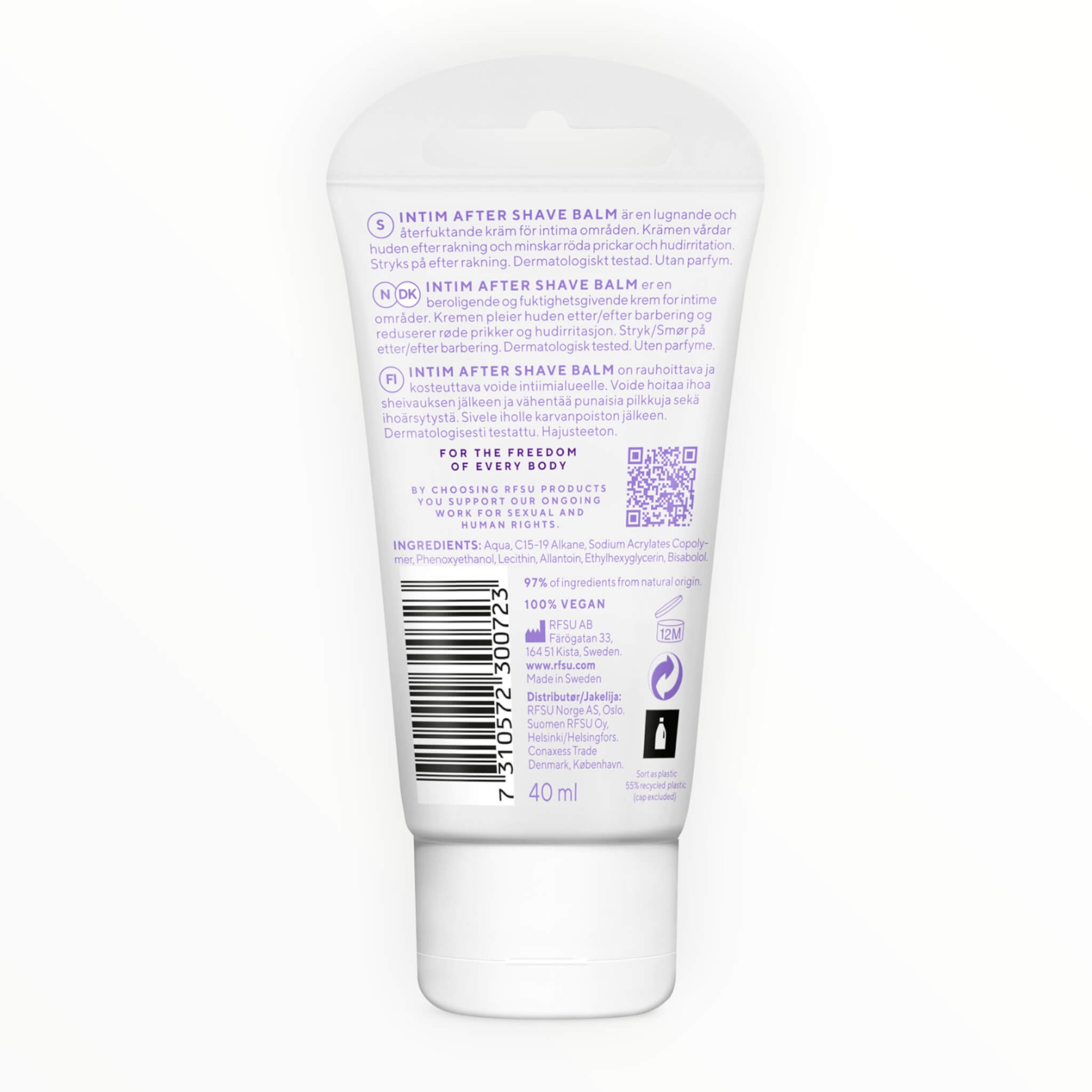 Intimate Aftershave Balm, 40 ml.