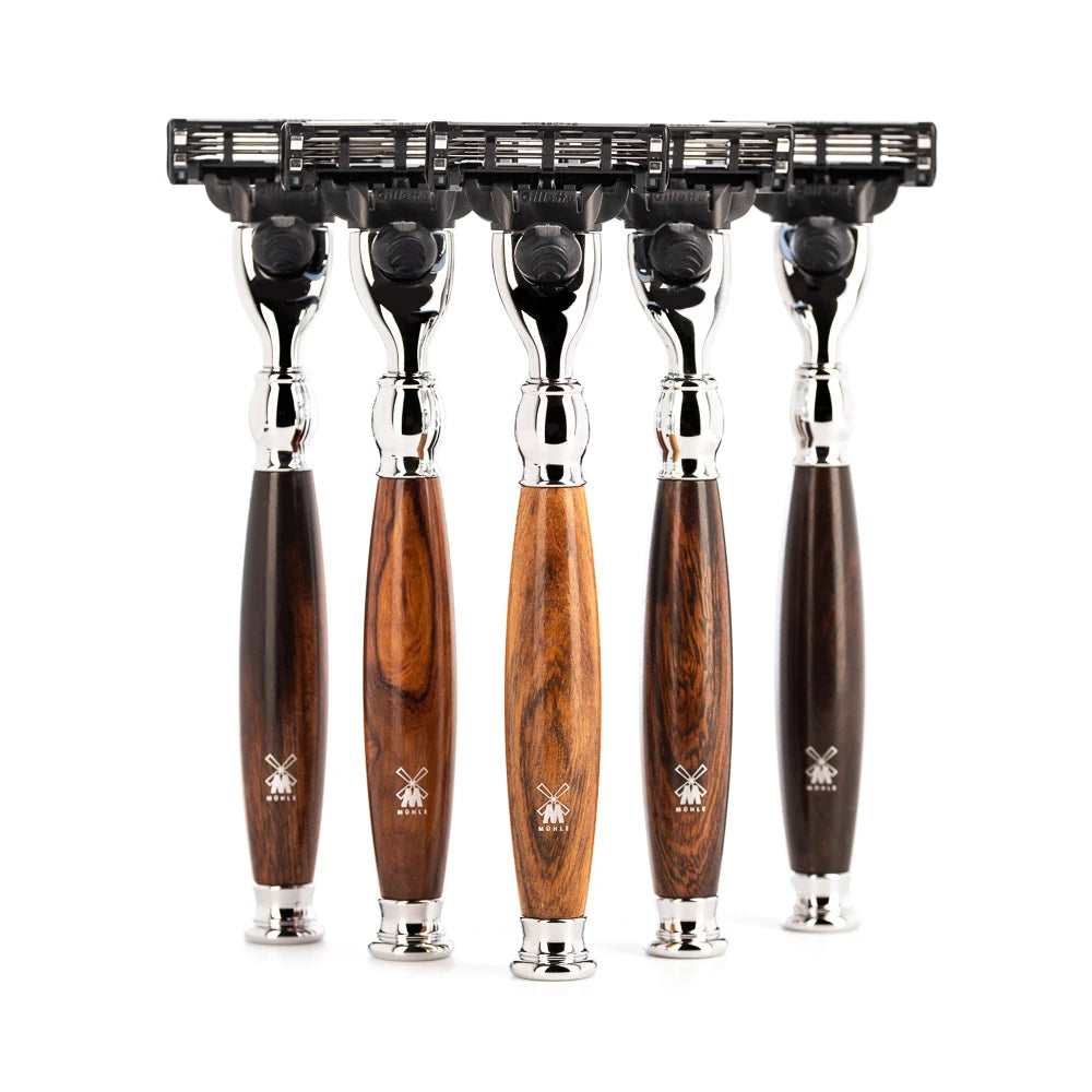 Shaving kit with DE razor, Fibre Shaving Brush and Holder, Sophist, Ironwood