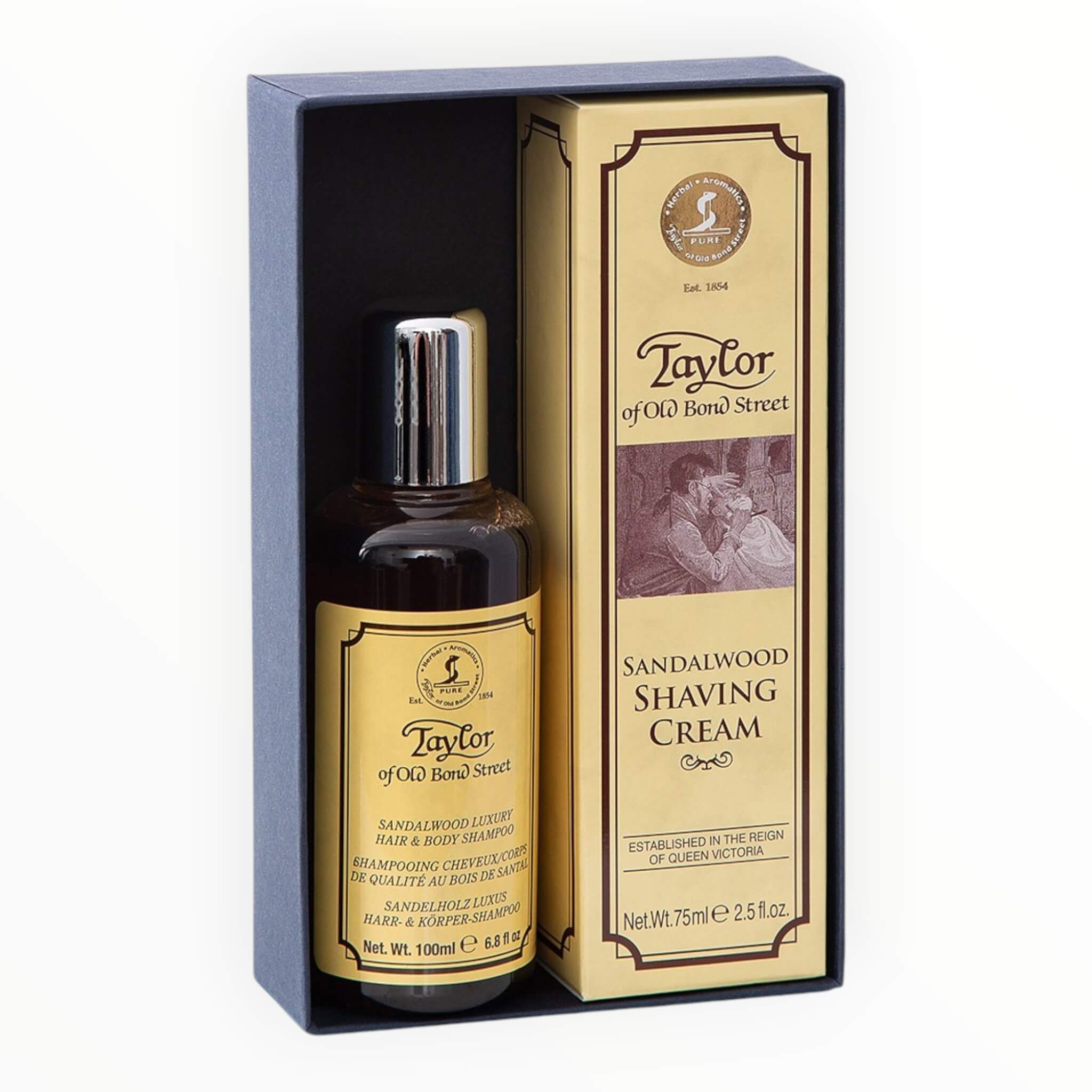 Gift set with Shaving Cream and Hair & Body Shampoo, Sandalwood