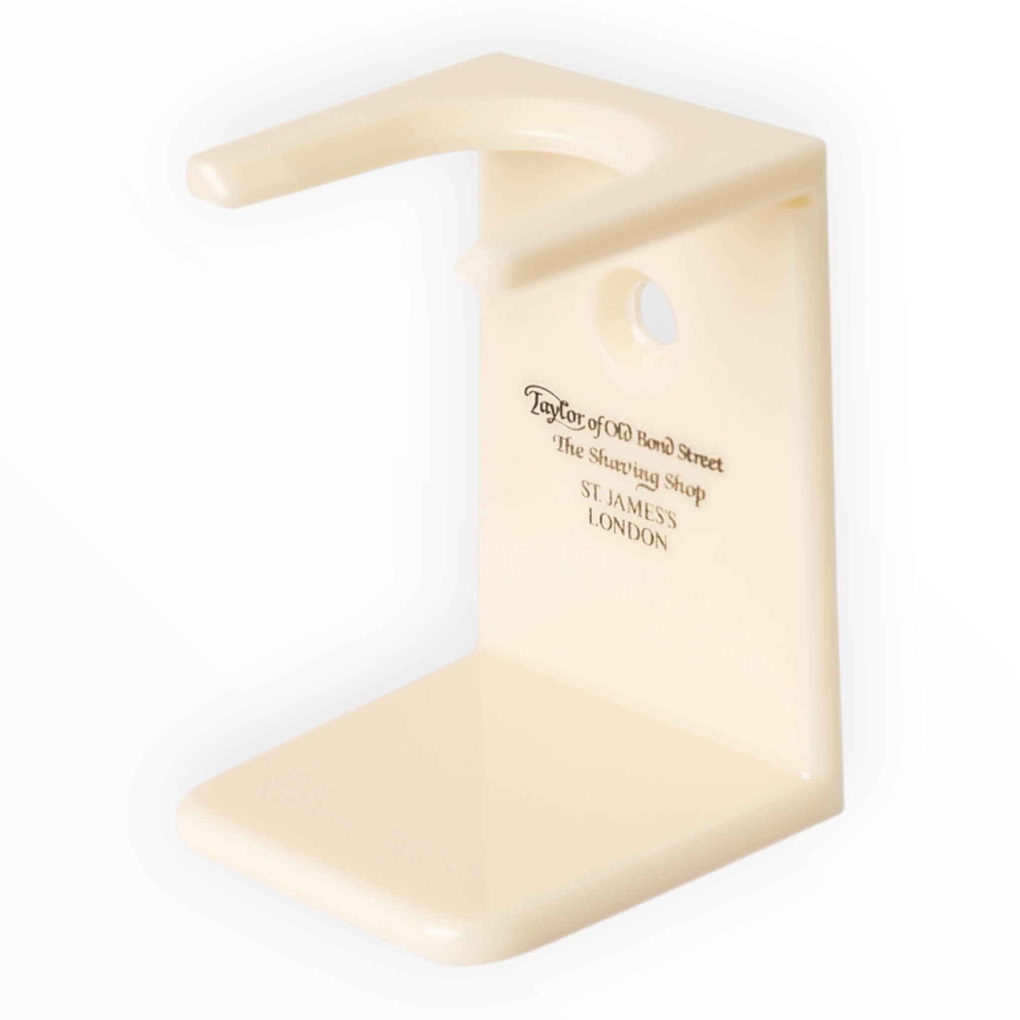 Shaving Brush Holder, Ivory white plastic