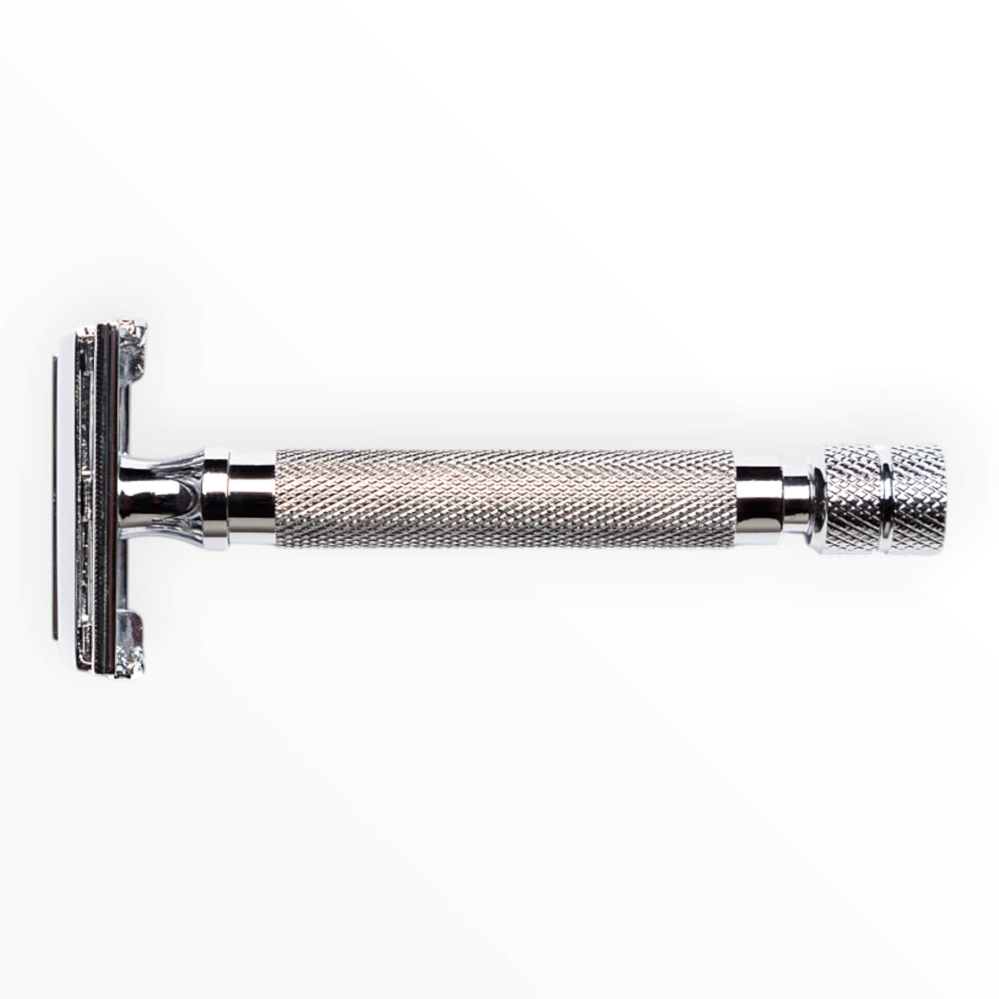 DE razor with butterfly opening, Chrome