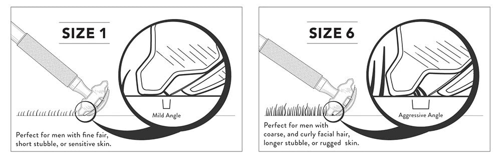 6C Adjustable DE razor, White Chrome