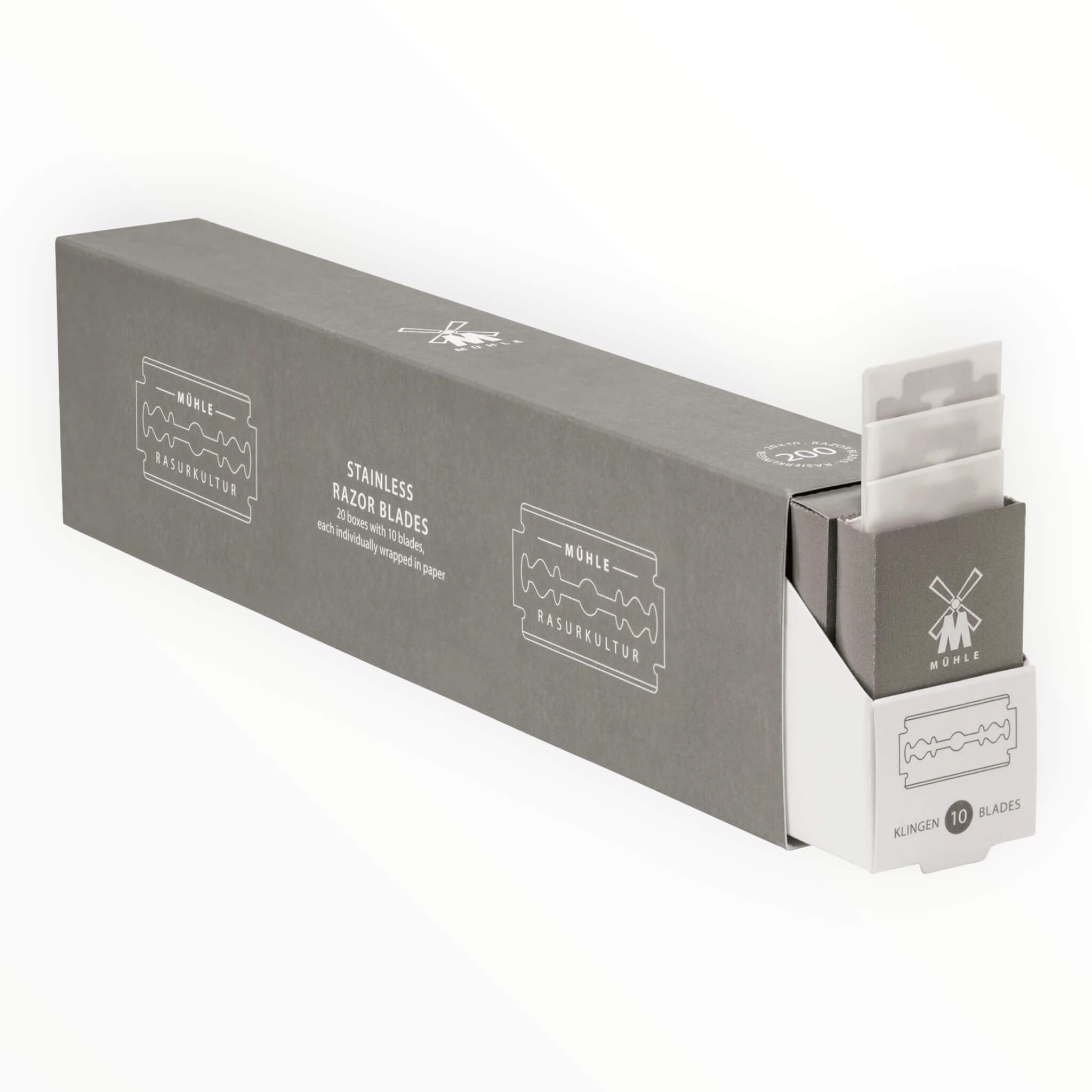 DE-Barber blades, 1 bar, 20x10 pcs (200 pcs)