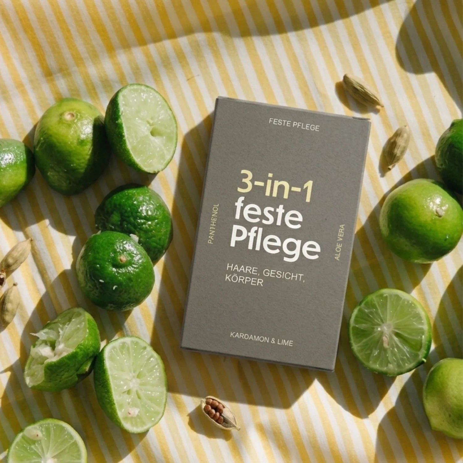 3-in-1 Soap for Hair, Face & Body, Cardamom & Lime, 100 g.