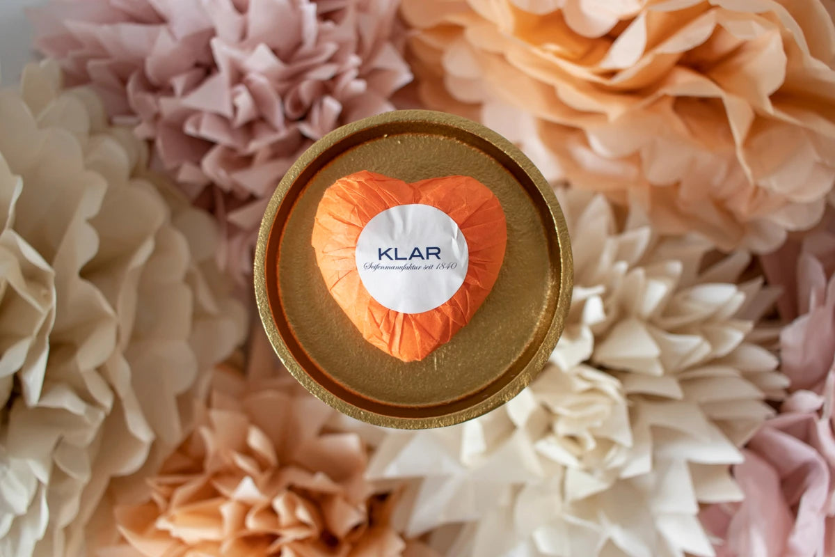Heart-shaped soap, Orange, 65 gr.