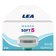 Soft 5 Sensitive, Pack of 2 extra razor blades (5 blades), Women