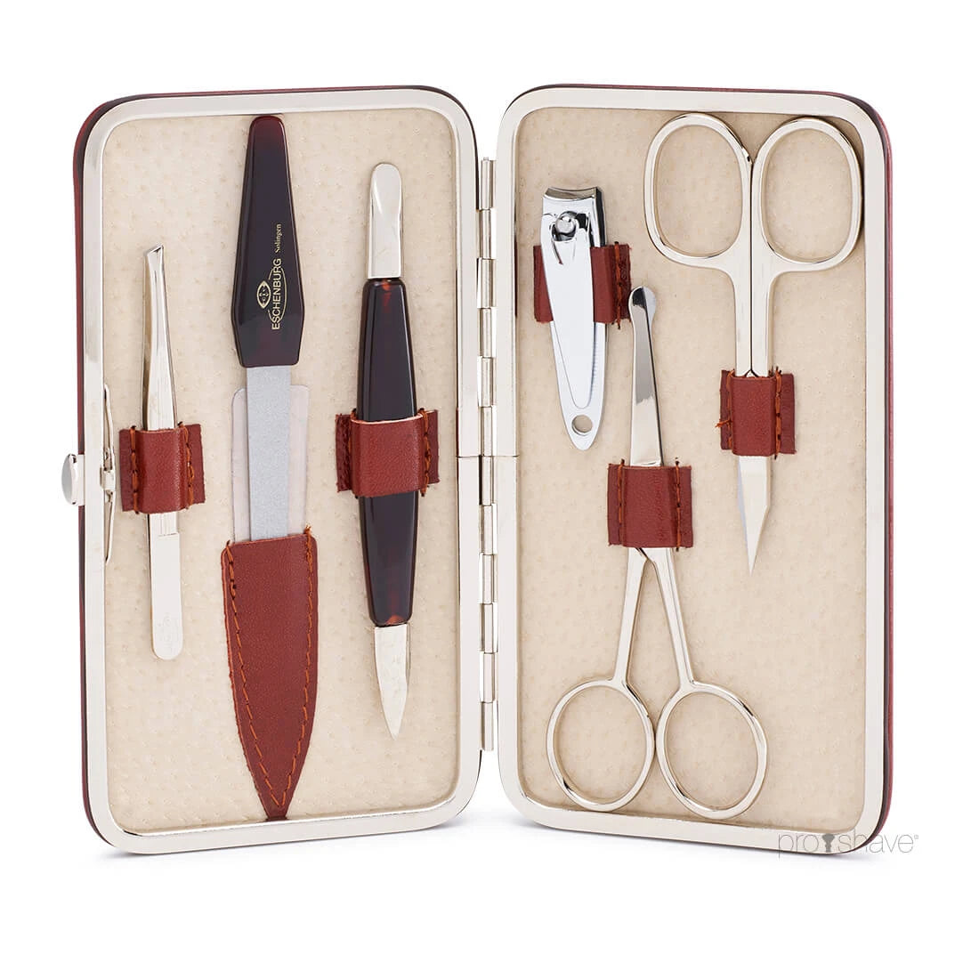 Large Manicure Set, 6 pieces, Brown