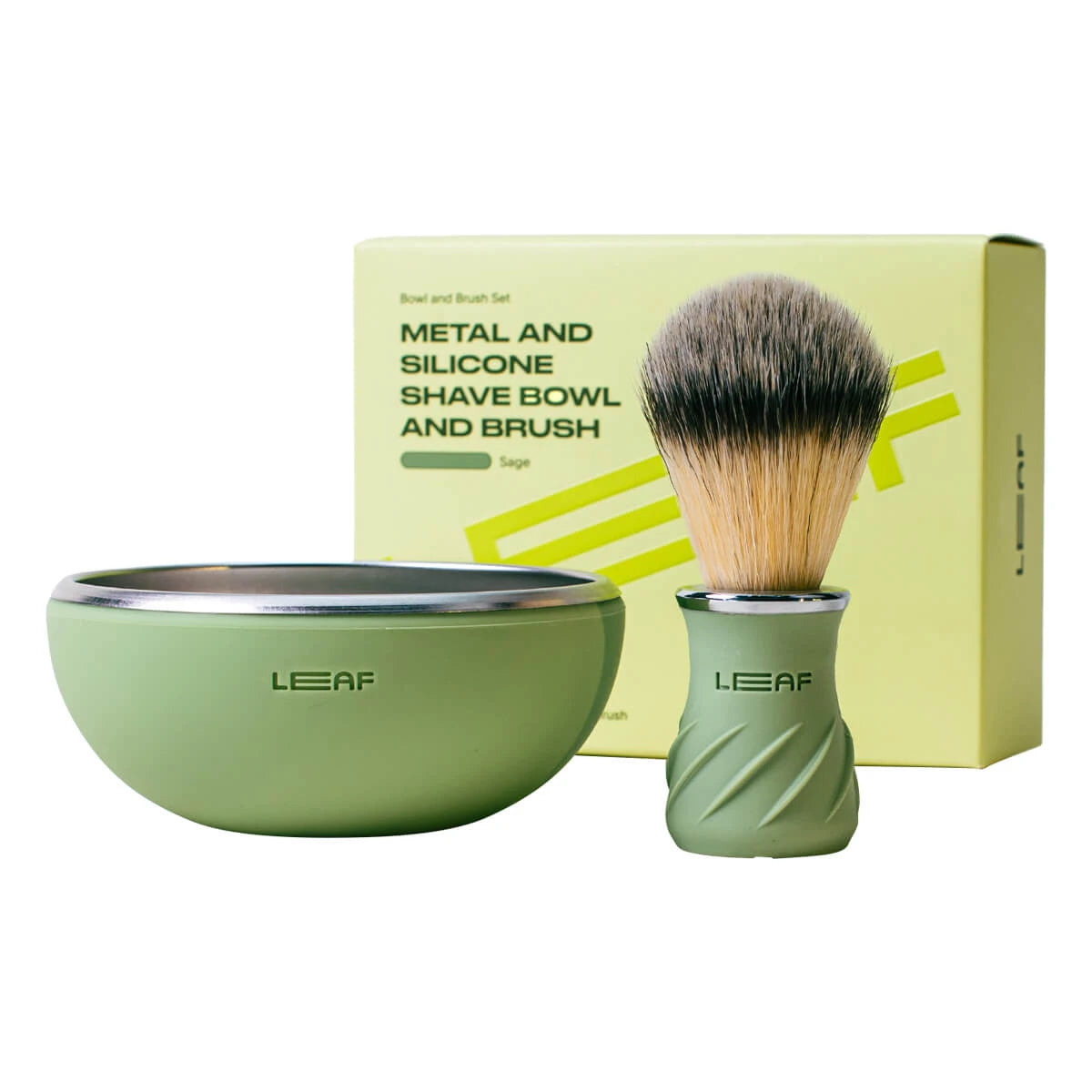 Shaving Brush & Shaving Bowl Set, Green