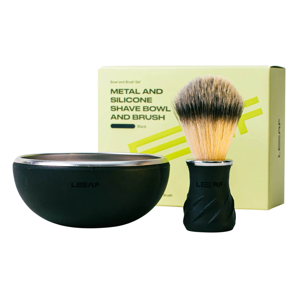 Shaving Brush & Shaving Bowl Set, Black