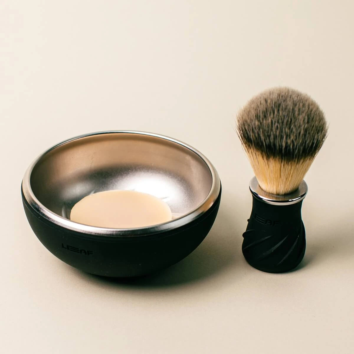 Shaving Brush & Shaving Bowl Set, Black