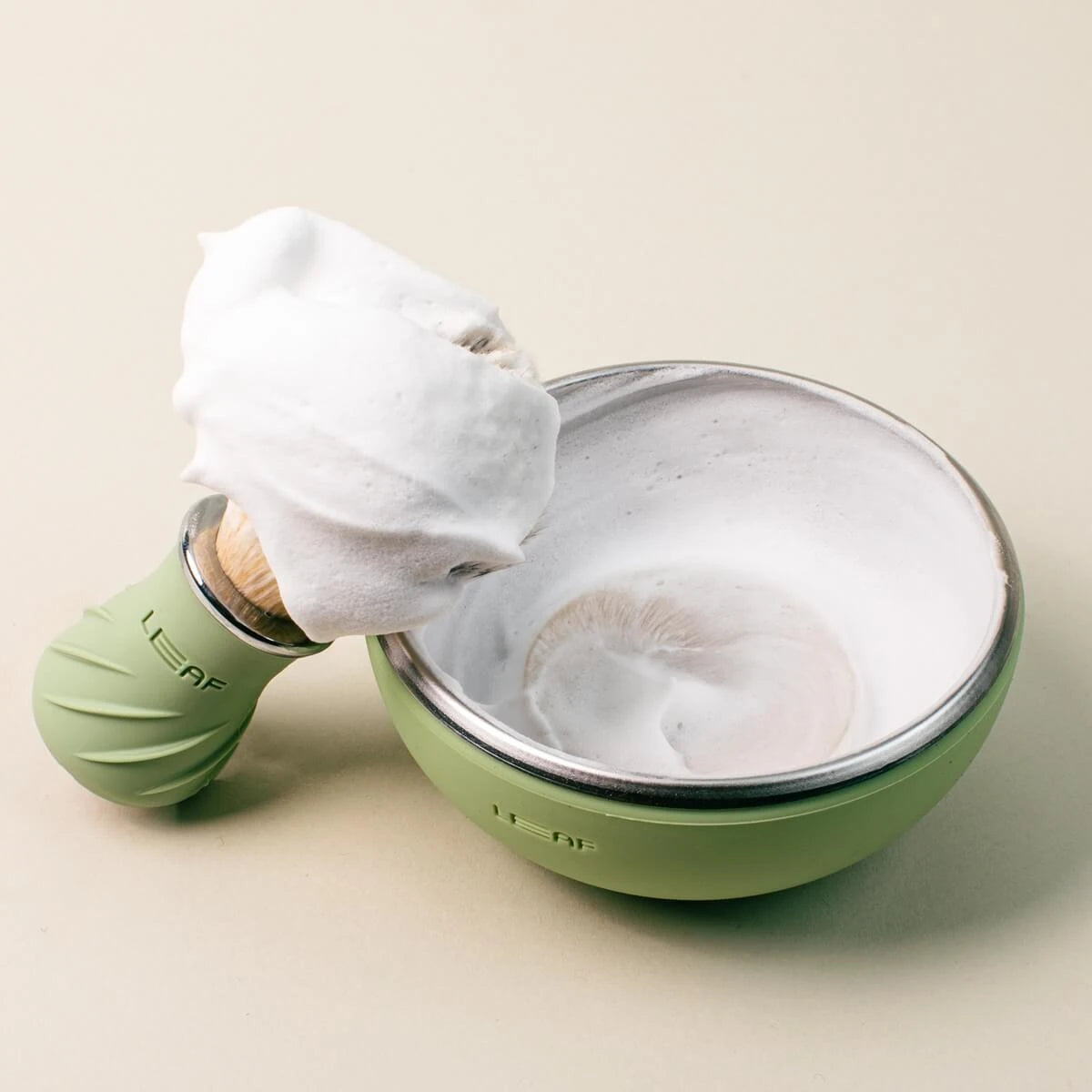 Shaving Brush & Shaving Bowl Set, Green