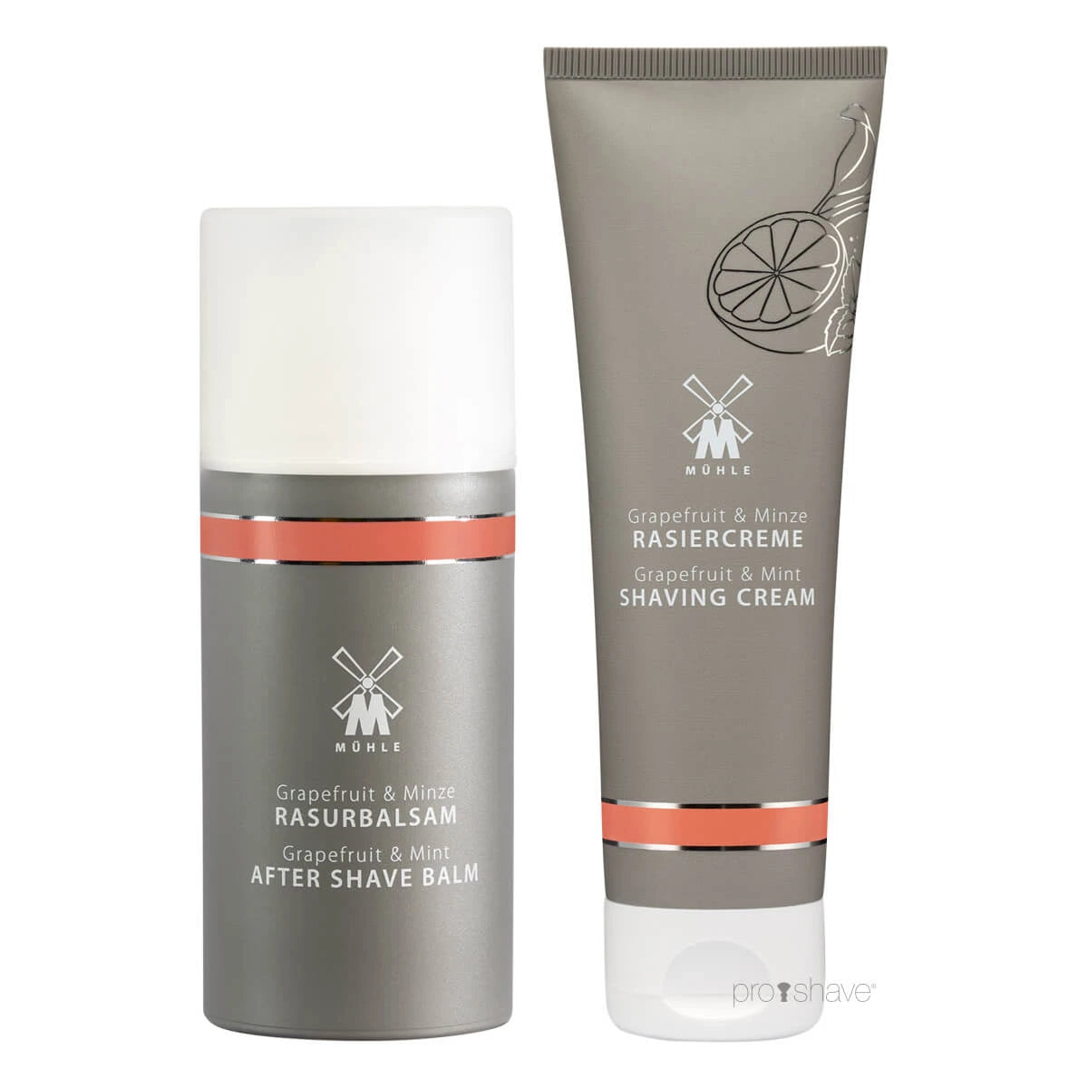 Gift box with Shaving Cream and Aftershave Balm, Grapefruit & Mint