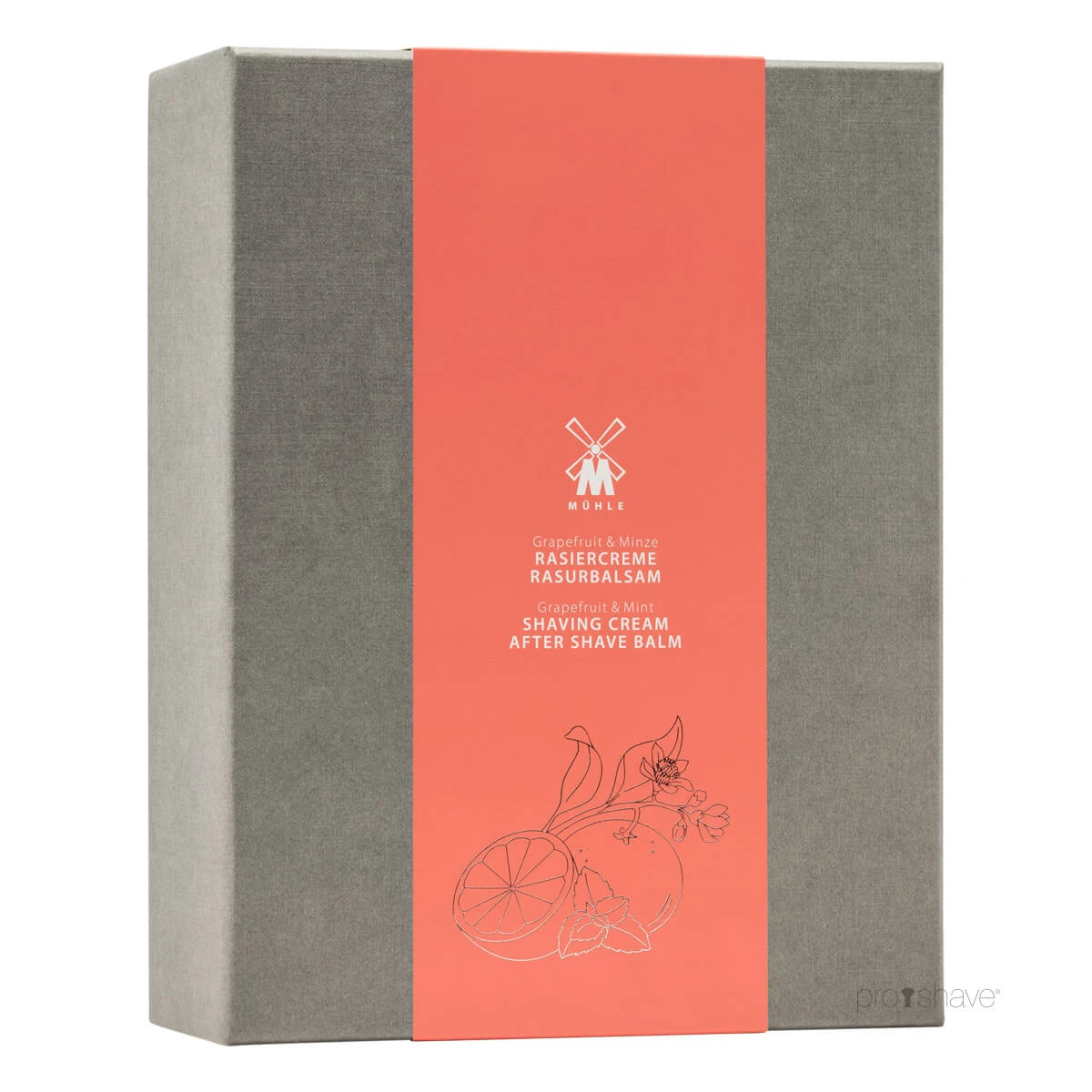 Gift box with Shaving Cream and Aftershave Balm, Grapefruit & Mint