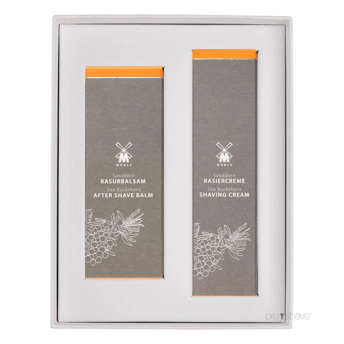 Gift box with Shaving Cream and Aftershave Balm, Sea Buckthorn