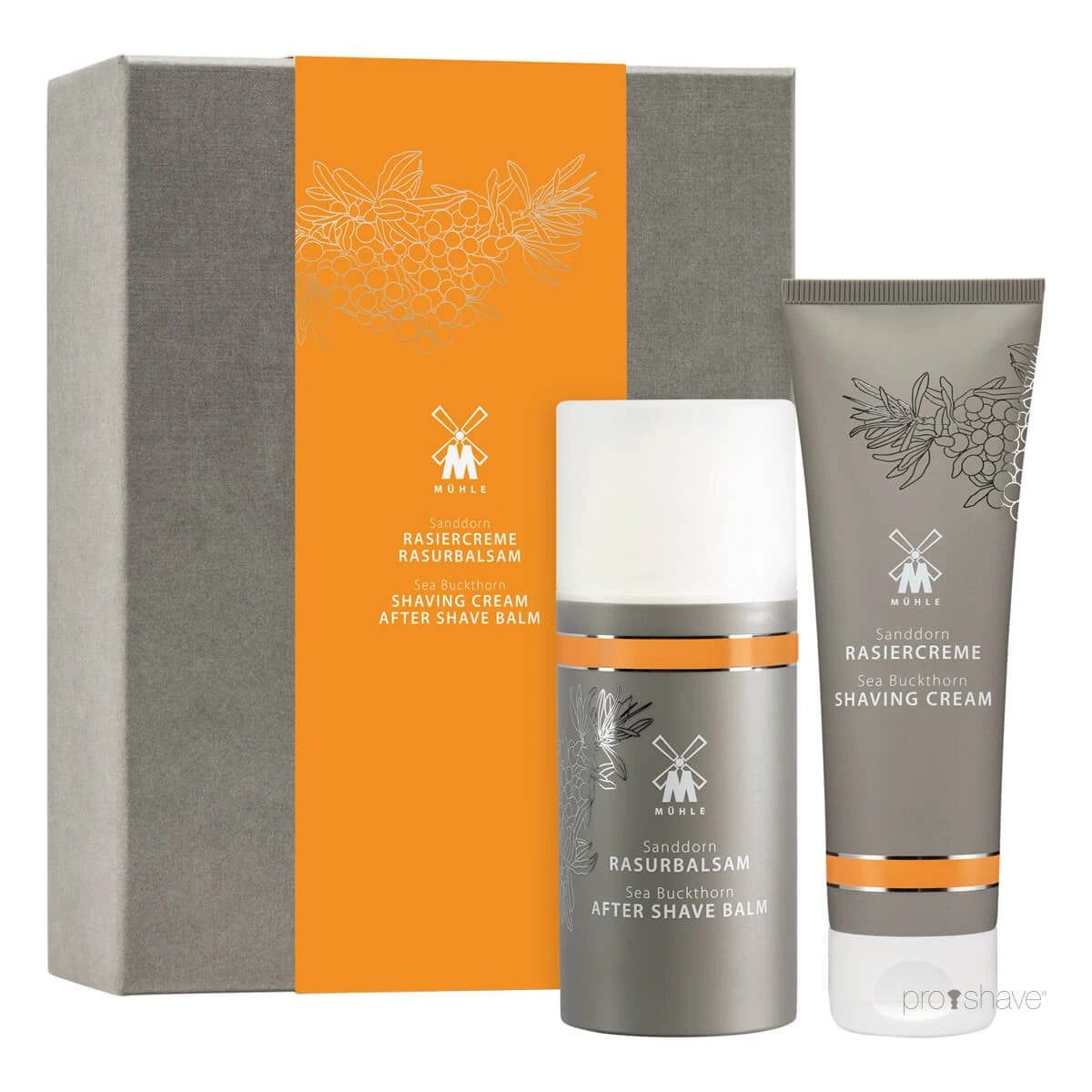 Gift box with Shaving Cream and Aftershave Balm, Sea Buckthorn