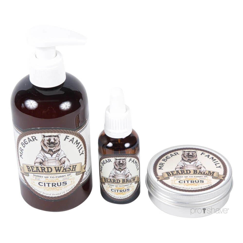 Citrus Set, Beard Wash, Beard Oil and Beard Balm