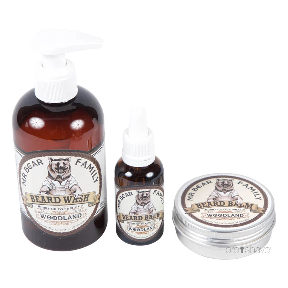 Woodland Set, Beard Wash, Beard Oil and Beard Balm