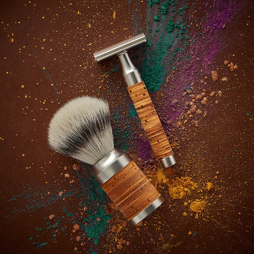 Silvertip Fibre® Shaving Brush, 21 mm, Rocca, Stainless steel & Birch bark