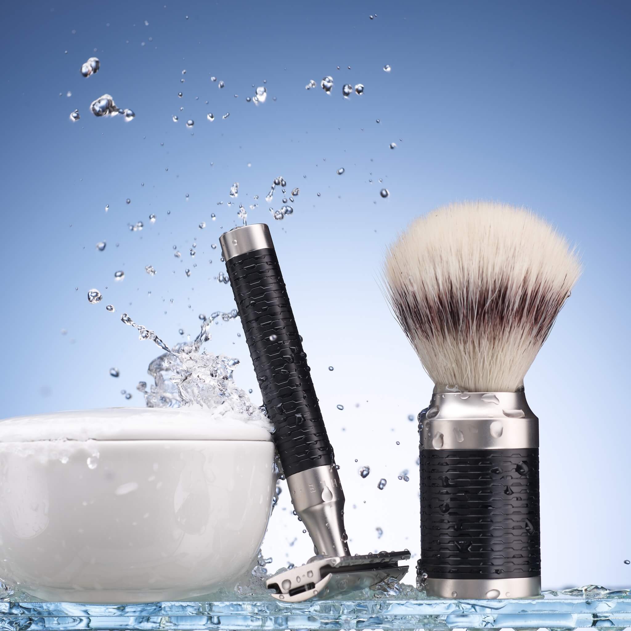 Silvertip Fibre® Shaving Brush, 21 mm, Rocca, Stainless steel