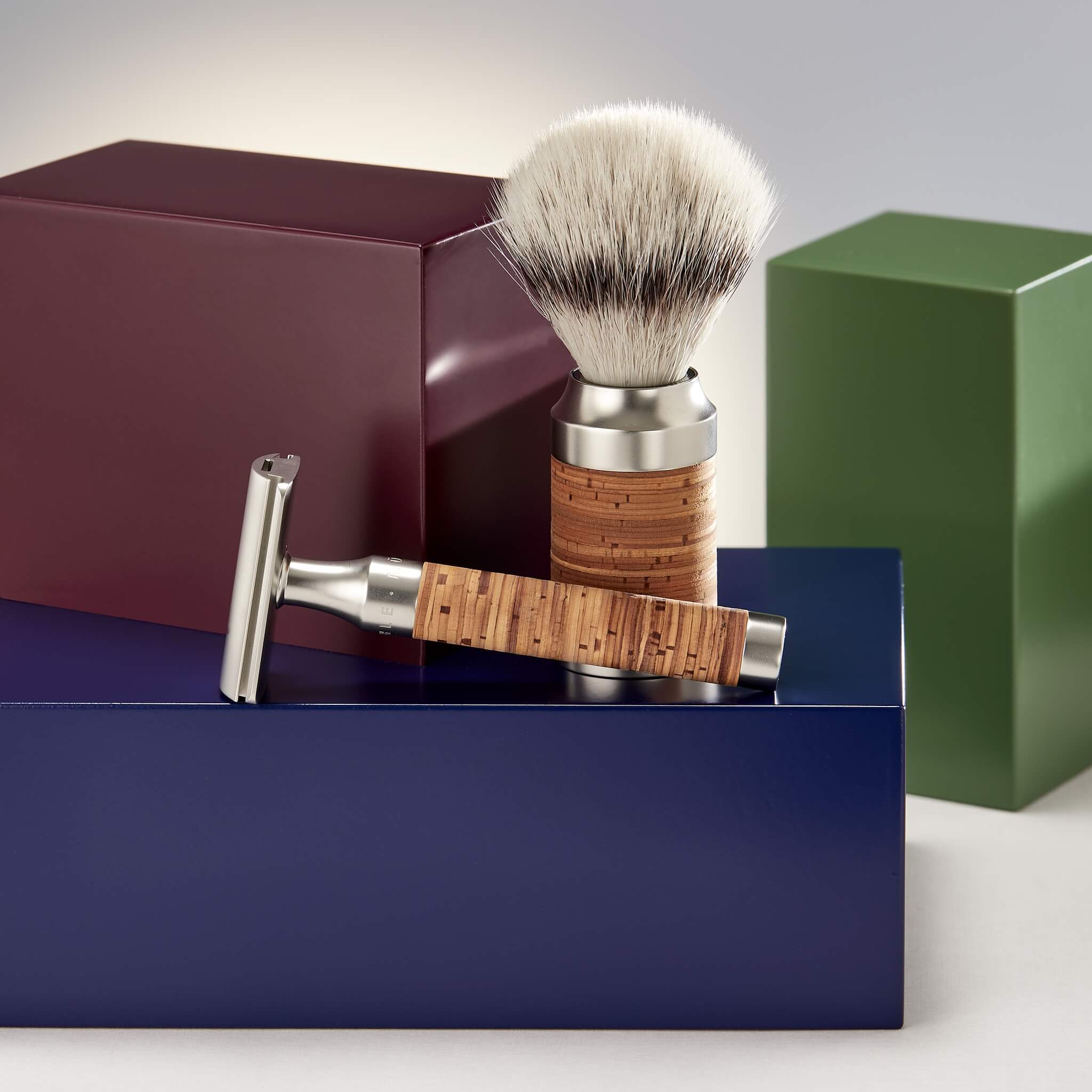 Silvertip Fibre® Shaving Brush, 21 mm, Rocca, Stainless steel & Birch bark