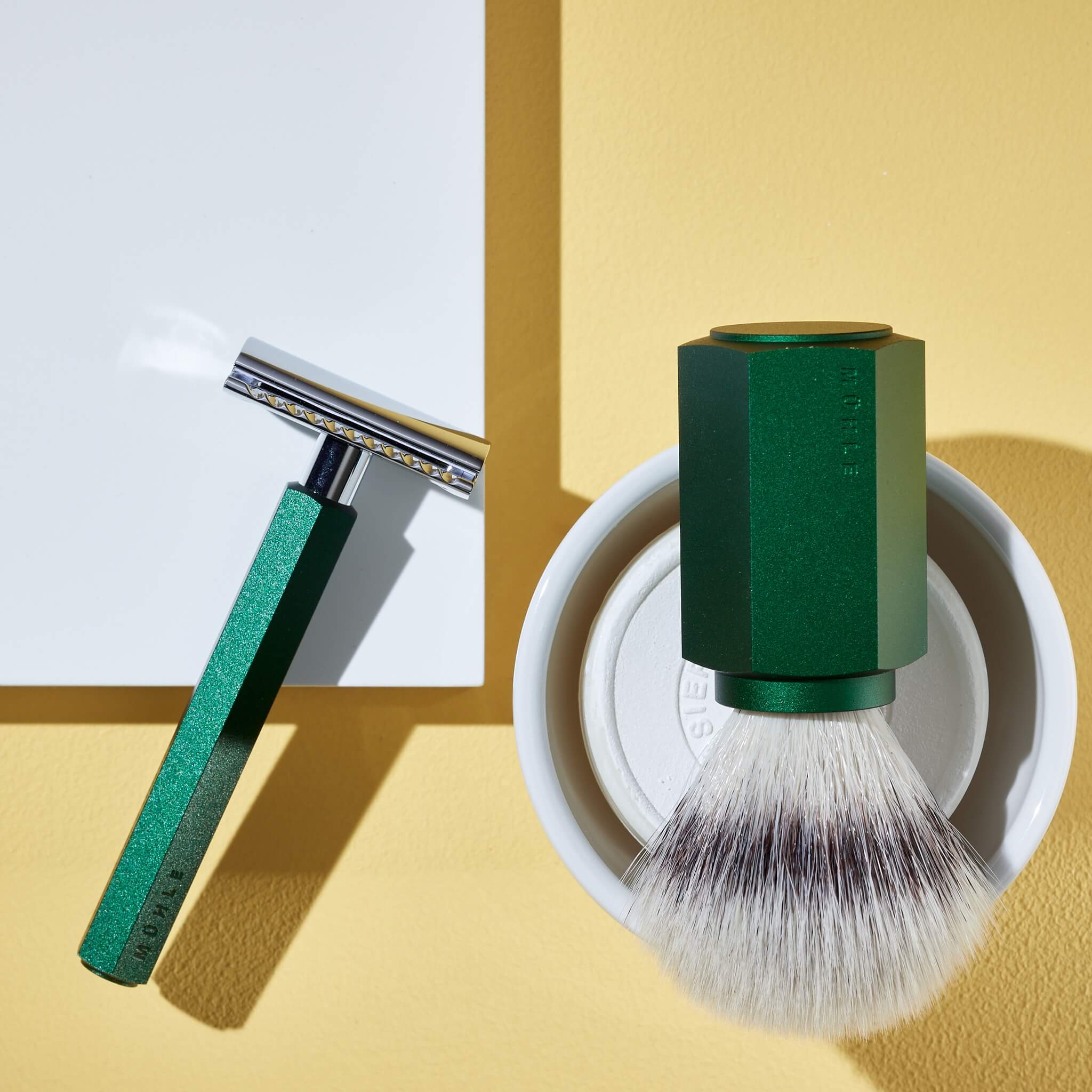 Mark Braun Silvertip Fibre® shaving brush, 21 mm, Hexagon, Aluminum Forest