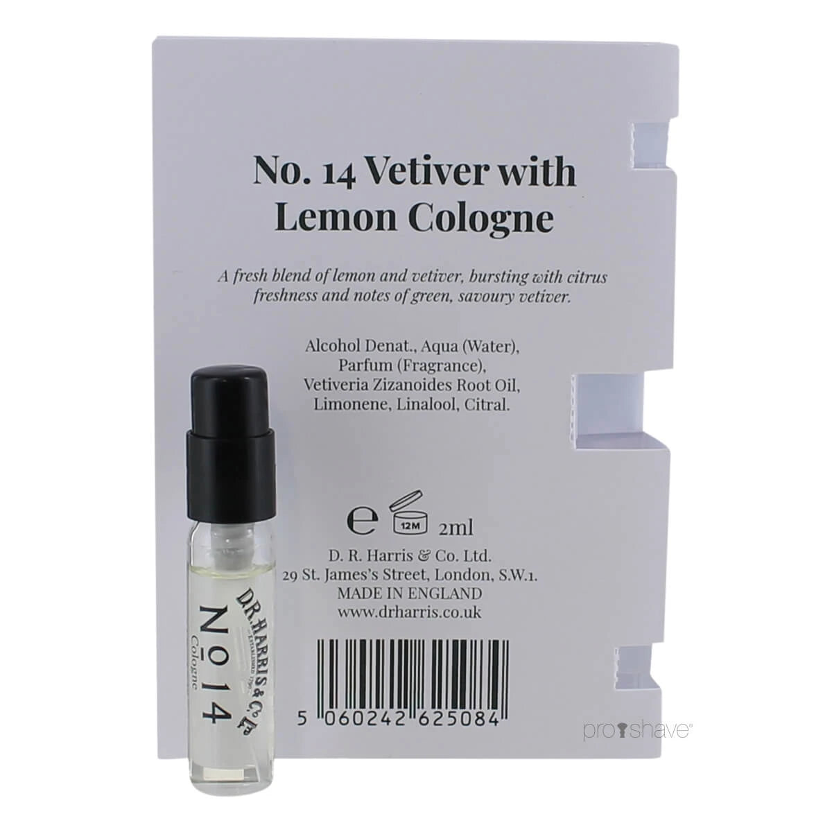 No. 14 Vetiver with Lemon Cologne, SAMPLE, 2 ml.