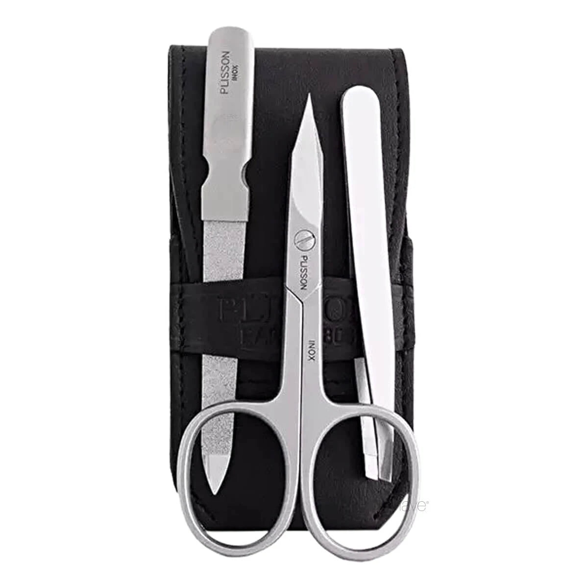 Manicure set, 3 pieces, Black Leather
